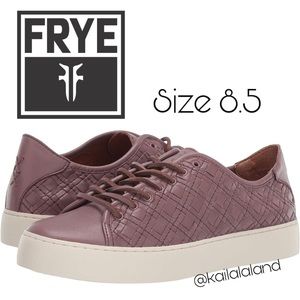 Frye Lena Woven Leather Sneakers in Lilac